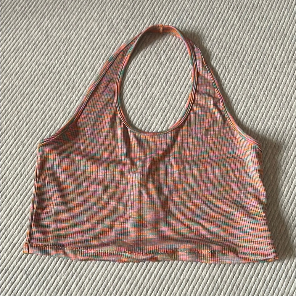 H & M Divided Multicolor Halter Crop Top